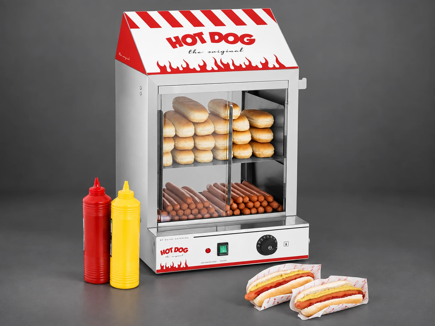 Hot Dog pølsedamper med plass til både pølser og brød