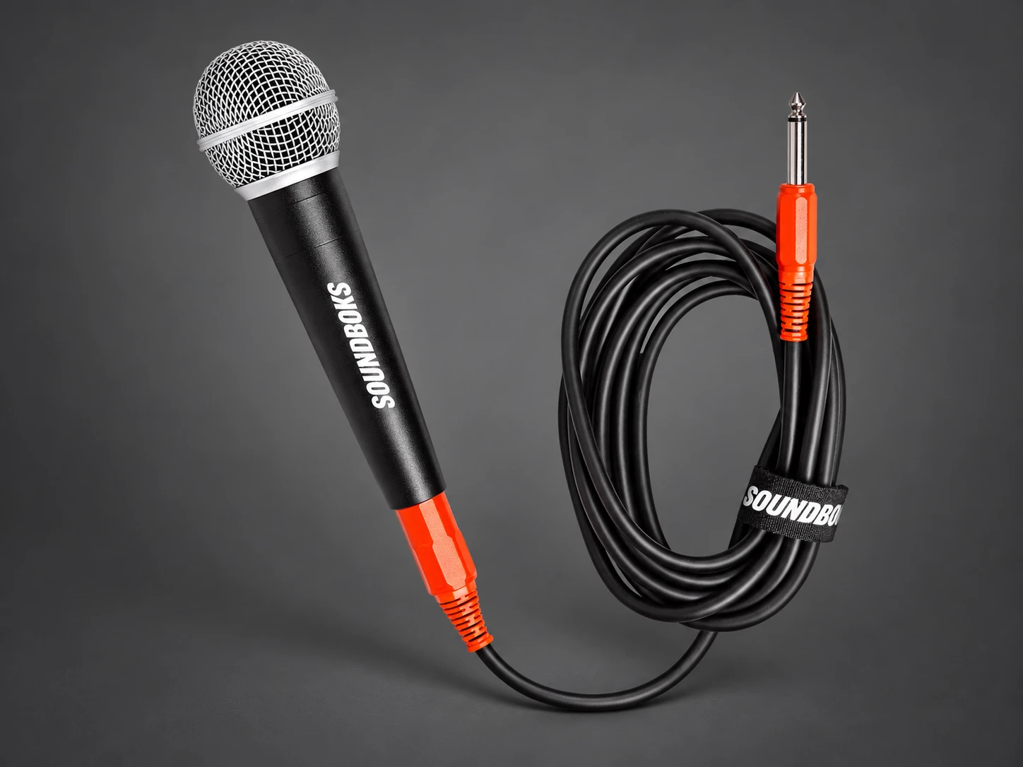 Soundboks mikrofon med spiralkabel
