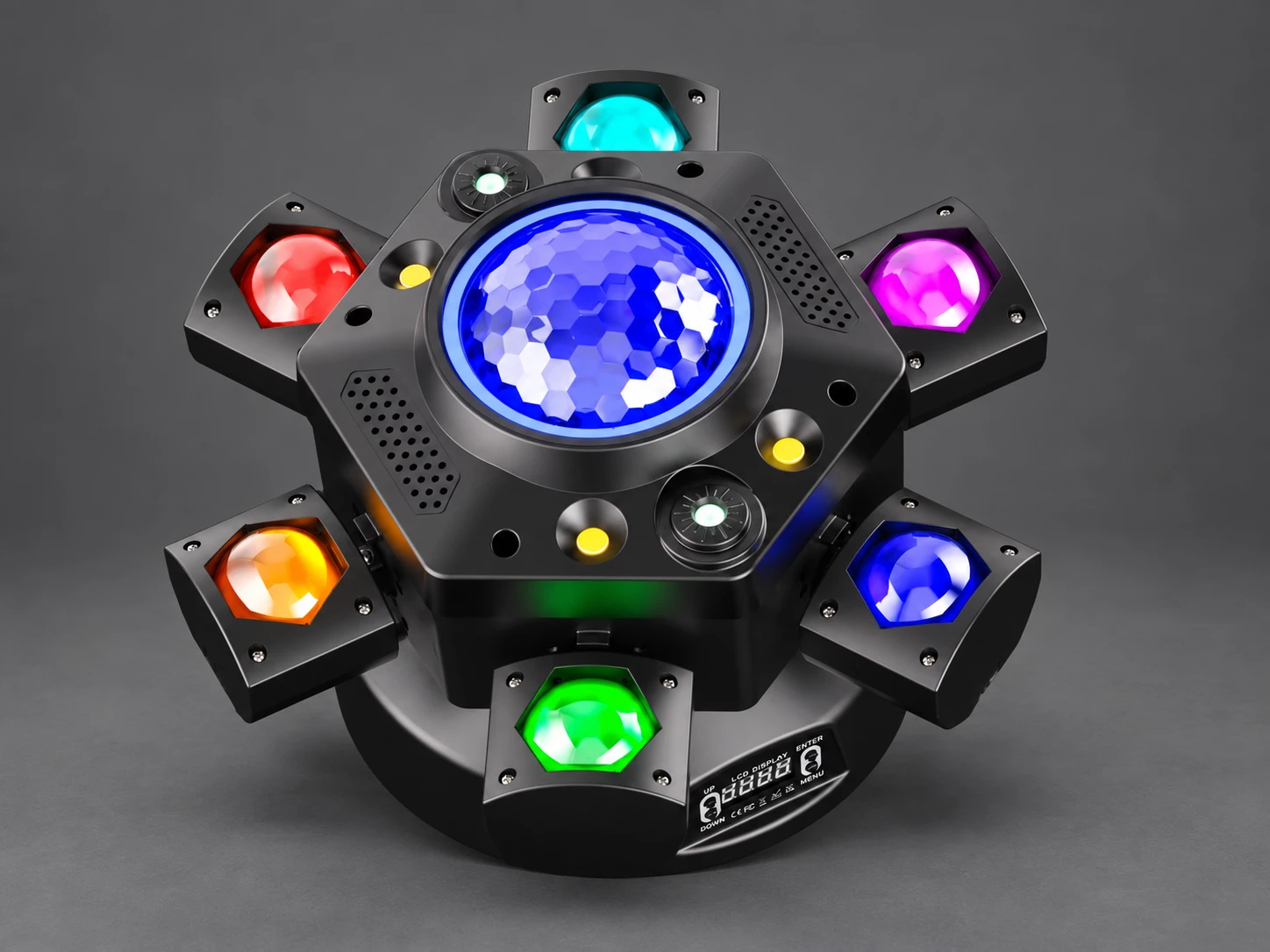 Bevegende festlys med laser, Magic Ball og strobe