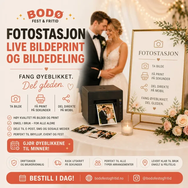 Live bildeprint og bildedeling til leie i Bodø