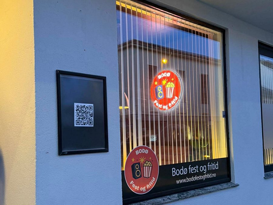 Showroomet til Bodø Fest og Fritid i Storgata 23